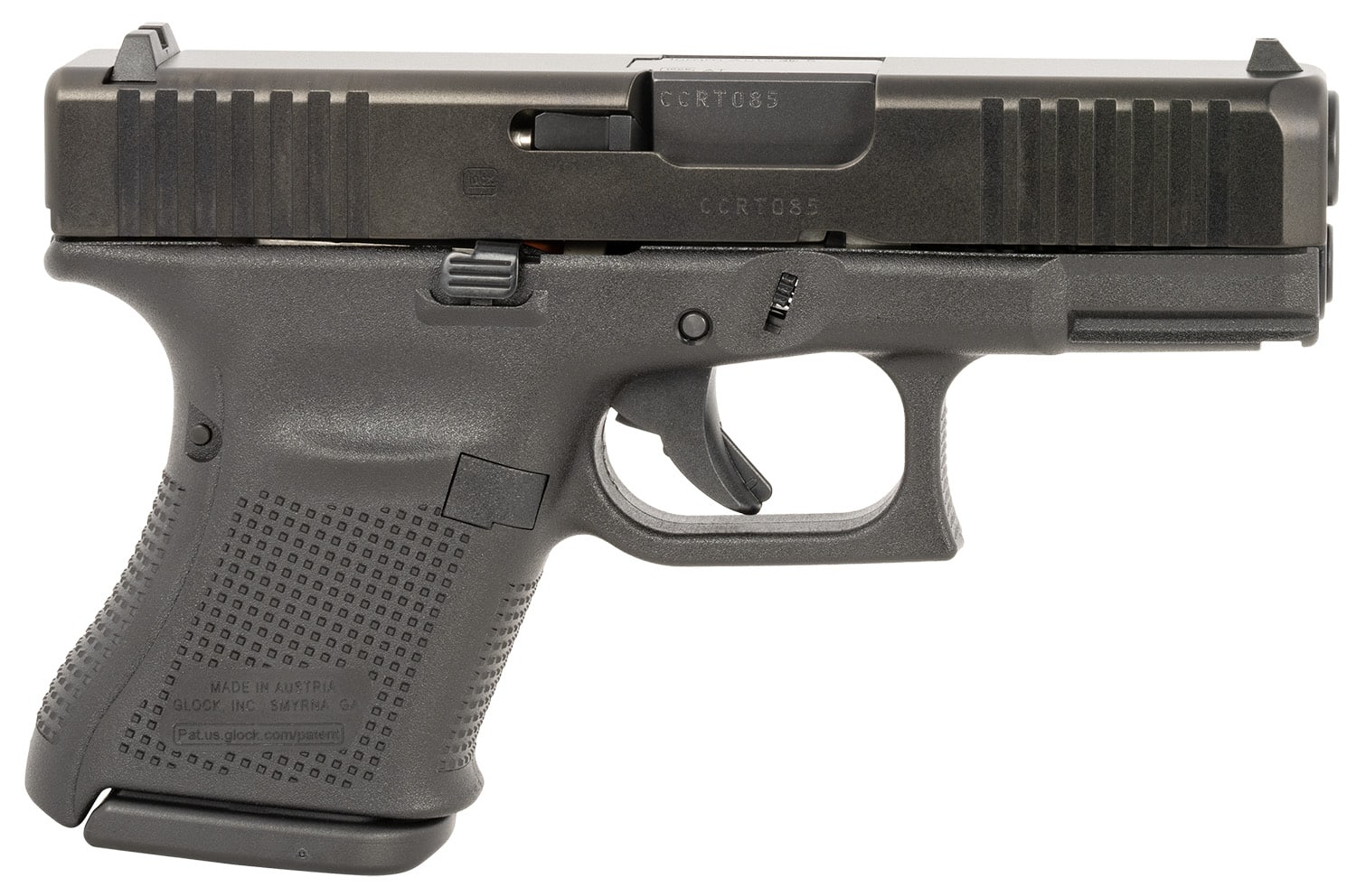 Glock PA295S201 G29 Gen5 Sub-Compact 10mm Auto 10+1 3.78" Black GMB Barrel, Matte Black Serrated Slide, Black Polymer Frame w/Picatinny Rail, Black Textured Finger Grooved w/Interchangeable Backstrap Grip, Ambidextrous