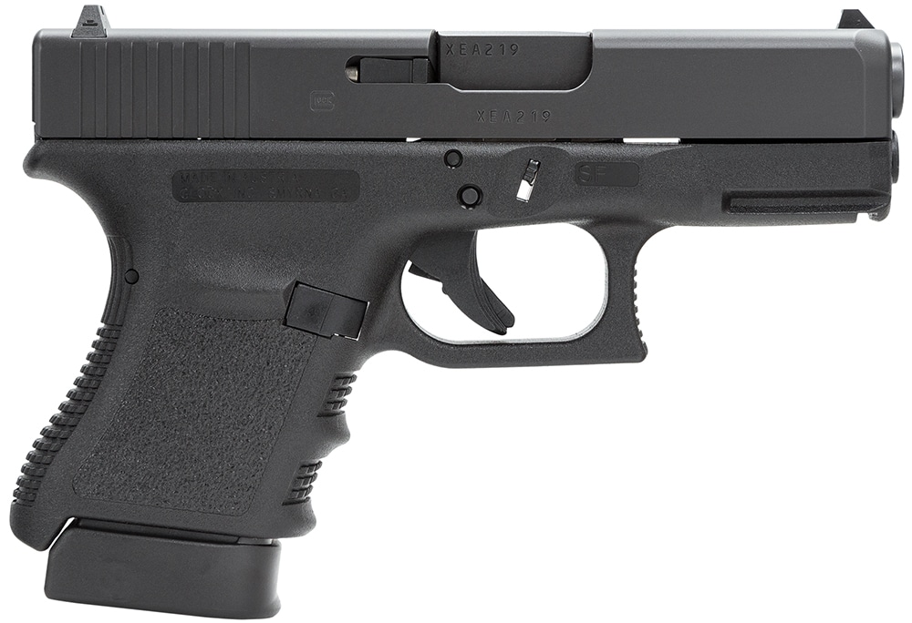 Glock PH3050201 G30S Gen3 Sub-Compact 45 ACP 10+1 3.78" Black Polygonal Rifled Barrel, Matte Black Serrated Slide, Black Polymer Frame w/Picatinny Rail, Black Textured Finger Grooved Polymer Grip, Right Hand