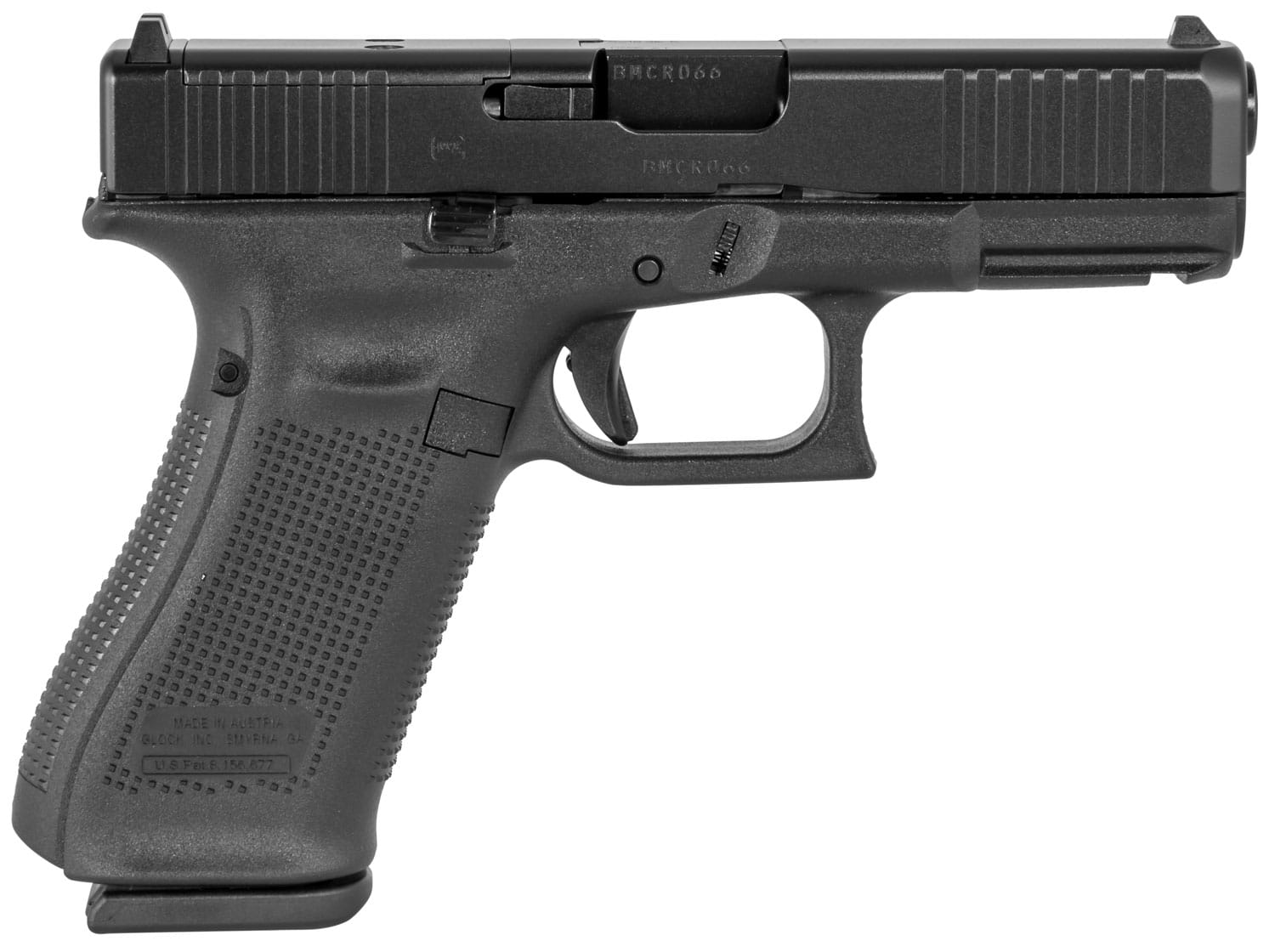 Glock PA455S201MOS G45 Gen5 MOS Full Size 9mm Luger 10+1 4.02" Black GMB Barrel, Black nDLC MOS Cut/Serrated Slide, Black Polymer Frame w/Accessory Rail, Black Textured w/Interchangeable Backstrap Grip, Ambidextrous