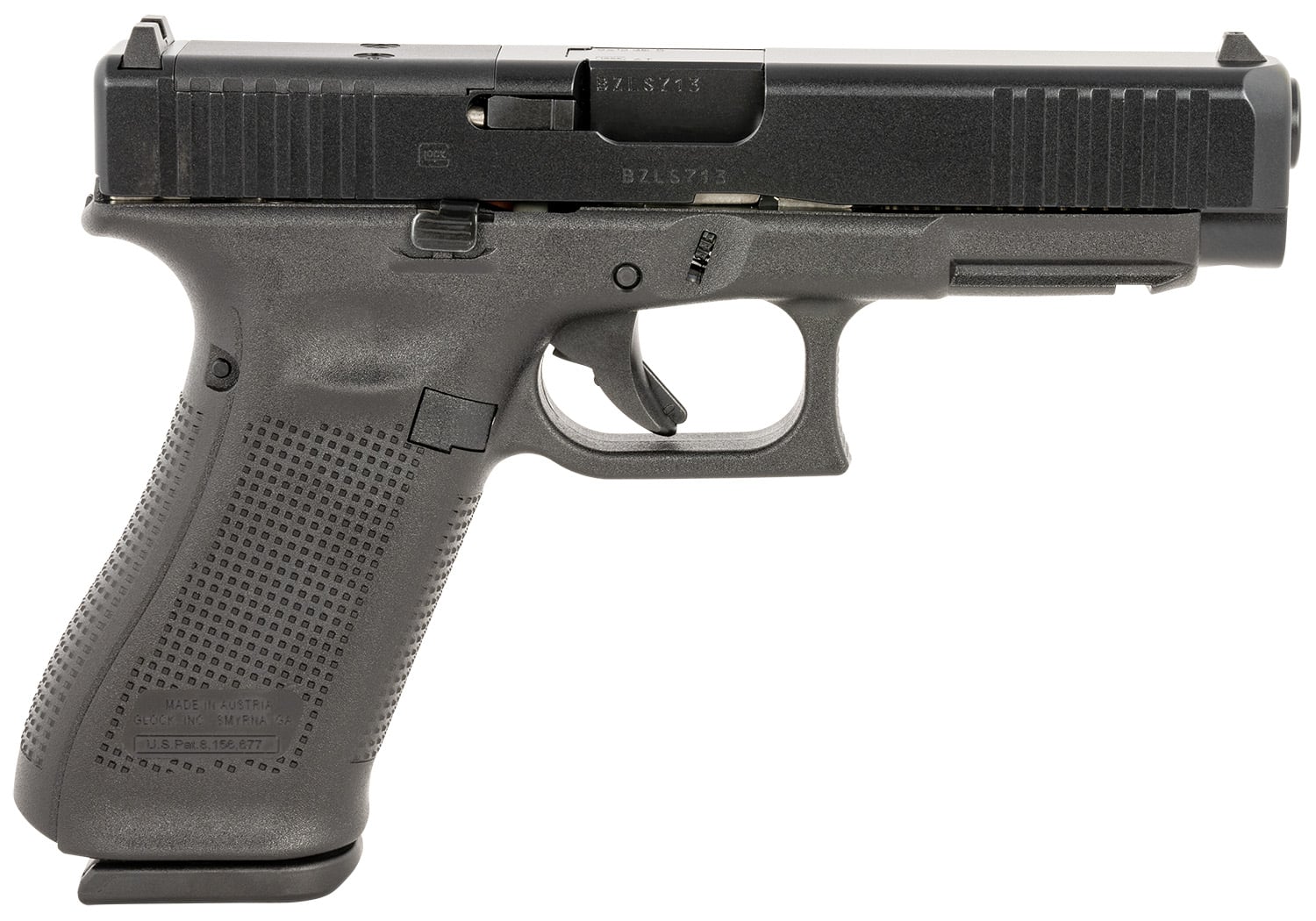 Glock UA4850201FR G48 Gen5 Slim Compact 9mm Luger 10+1 4.17" Black Steel Barrel Black, nDLC Front Rail/Serrated Slide, Black Polymer Frame w/Beavertail, Black Textured Polymer Grips, USA Made