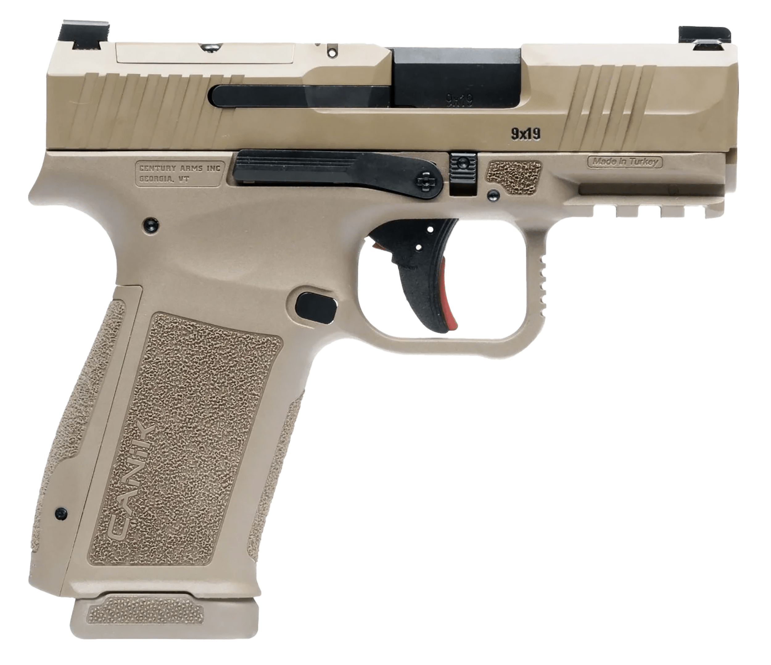 Canik HG7882VN Mete MC9L 17+1 9mm Luger Black Sub-Compact Frame 3.18" Steel Barrel Black, Nitride Serrated Steel Slide, Black Polymer Frame w/Picatinny Rail, MeCanik MO1 Red Dot