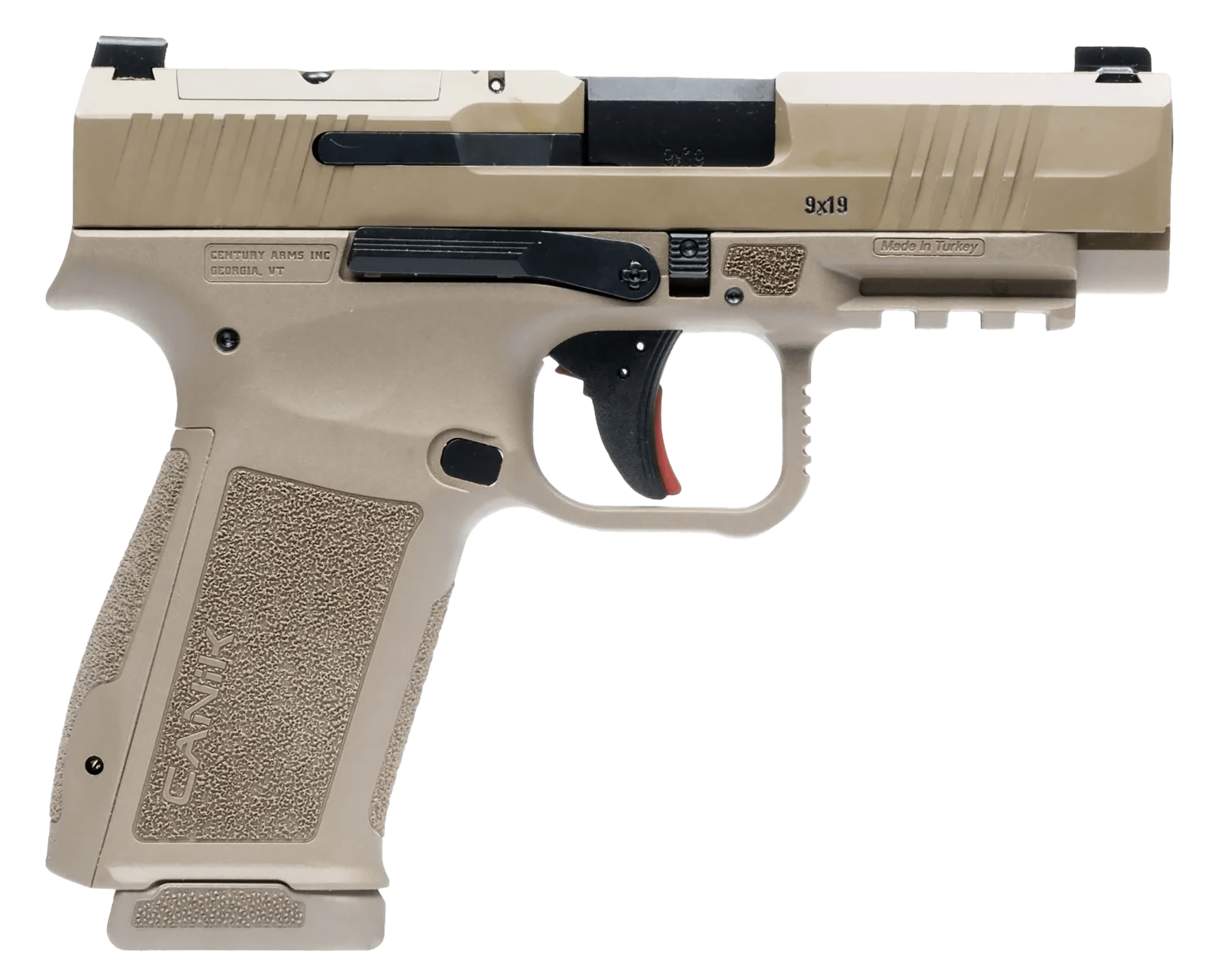 Canik HG7883DN Mete MC9LS Sub-Compact Frame 9mm Luger 17+1 3.64" Black Steel Barrel Flat Dark Earth Serrated Steel Slide, Flat Dark Earth Polymer Frame w/Picatinny Rail, Interchangeable Backstrap Grip