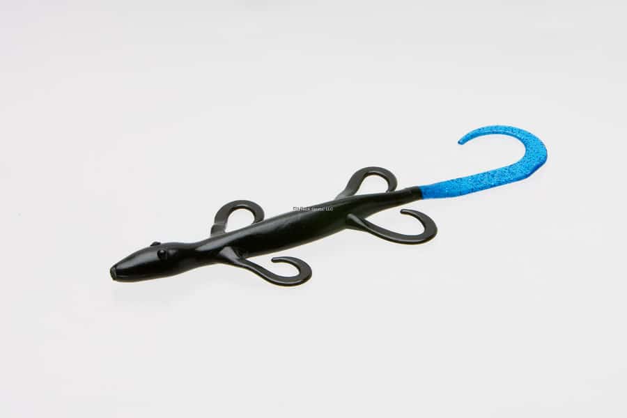 Zoom 002124 Lizard, 6", 9Pk, Black Blue Tail, (185140)