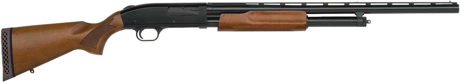 Mossberg 52132 500 Bantam Youth 12 Gauge Pump 3" 5+1 24" Blued Vent Rib Barrel, Blued Steel Receiver, Hardwood Wood Stock, Accu-Set Chokes, Right Hand