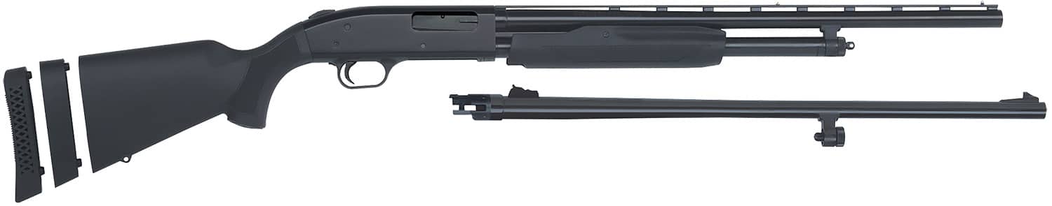Mossberg 54250 500 Super Bantam Field/Deer 20 Gauge 5+1 3" 22" Vent Rib/24" Slugster Barrels, Blued Metal Finish, Dual Extractors, EZ-Reach Forend, Synthetic Stock w/Adjustable LOP Spacer, Includes Accu-Set Chokes (Youth)