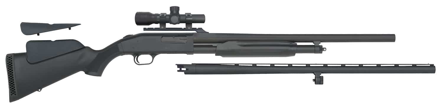 Mossberg 58244 500 Field/Deer 12 Gauge 5+1 3" 28" Vent Rib/24" Slugster Barrels, Blued Metal Finish, Synthetic Dual Comb Stock, Includes Accu-Set Chokes & 2.5x20mm Scope