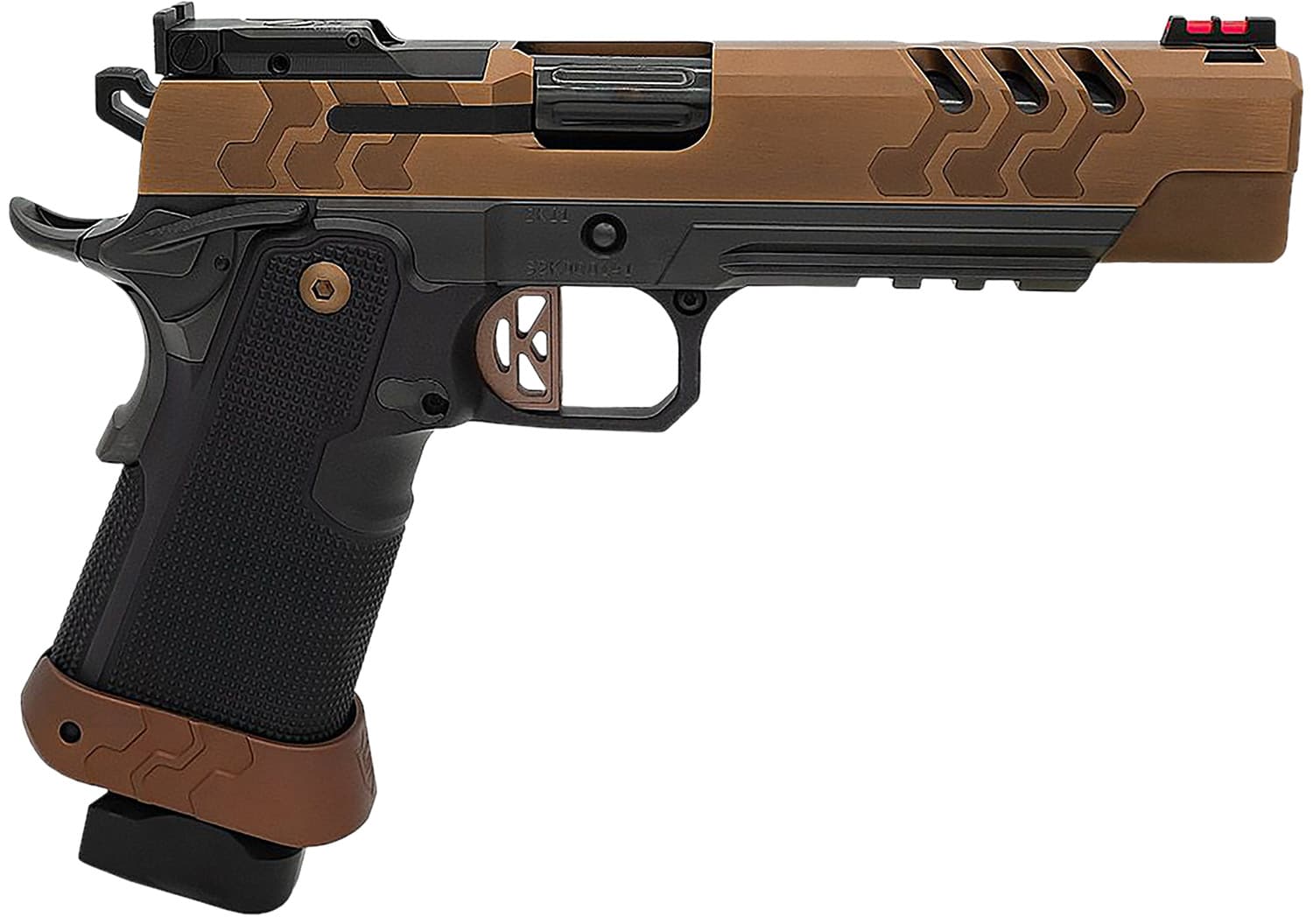 Kimber Mfg.,inc 3500053 2K11 Target w/Optic 9mm Luger 20+1 5" Black DLC Fluted Barrel, Coyote PVD Optic Ready/Serrated Stainless Steel Slide, Black DLC Stainless Steel Frame w/Beavertail & Picatinny Rail, Aluminum Grip