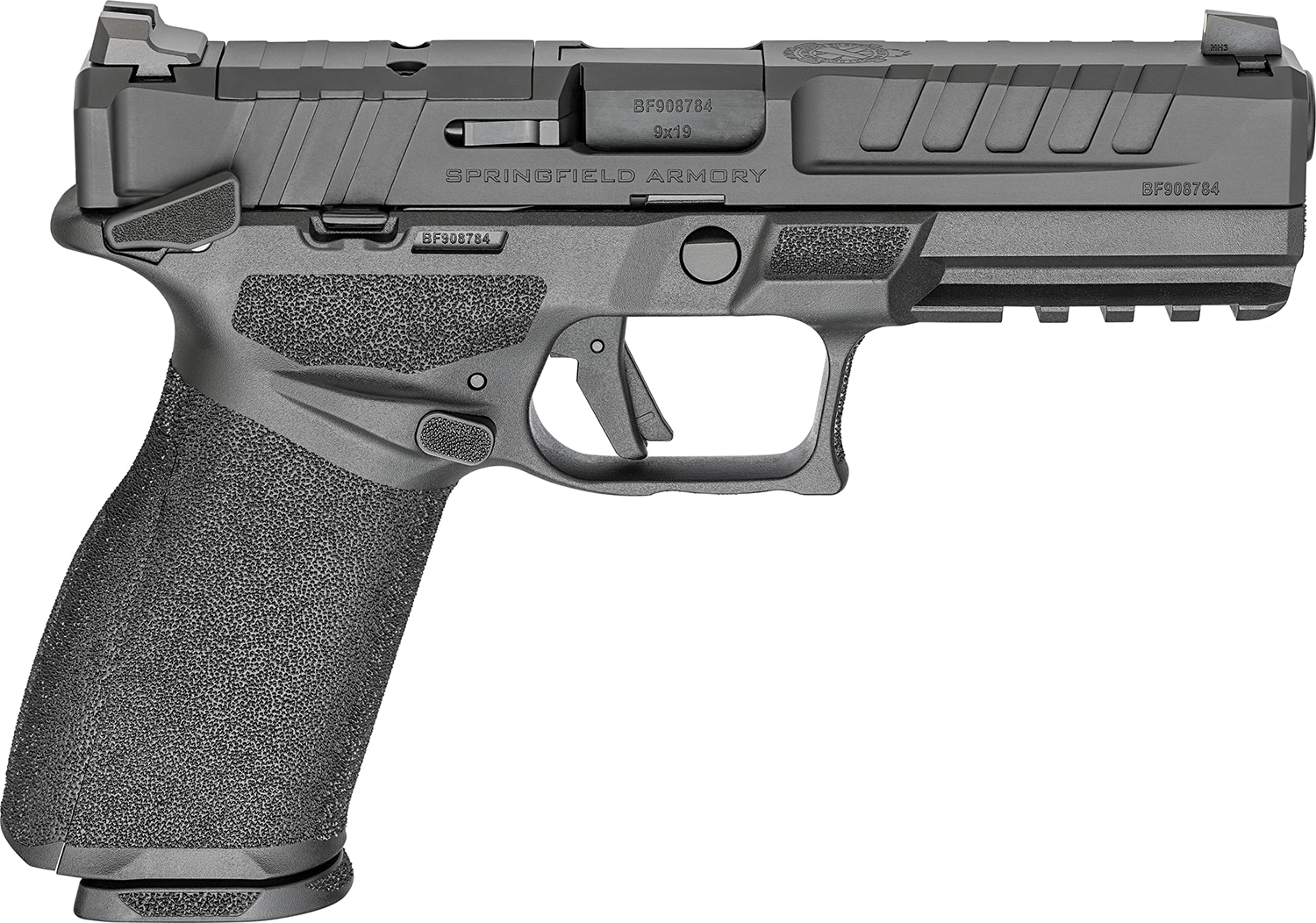Springfield Armory EC9459BMSU15 Echelon 9mm Luger 15+1 4.50" Black Melonite Steel Barrel, Black Melonite Optic Ready/Serrated Steel Slide, Black Polymer Frame w/Picatinny Rail, 2 Mags