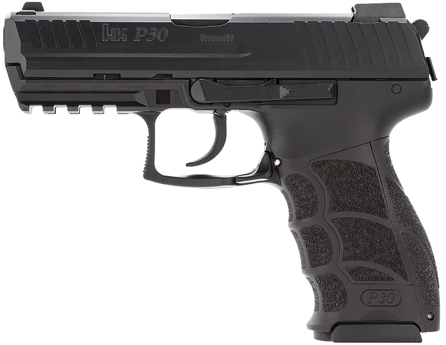 HK 81001087 P30 V3 9mm Luger 15+1 3.85" Black Polygonal Rifled Barrel, Black Cerakote Serrated Steel Slide, Black Polymer Frame w/Picatinny Rail, Black Interchangeable Backstrap Grip, Ambidextrous, Rear Decocker