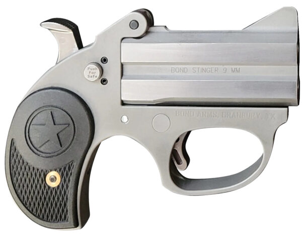 Bond Arms BASRS Stinger 38 Special 2rd 3" Rough Series Stainless Steel Double Barrel & Frame, Rebounding Hammer, Black Rubber Grips, Manual Safety