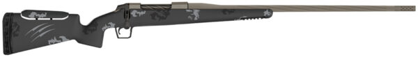 Fierce Firearms FRFP7PRC24TP Twisted Rival FP 7mm PRC 3+1 (Hinged Floor Plate) 24" Twisted Flutes, Tungsten Gray Steel Barrel/Rec, Phantom Camo Carbon Fiber Rival Stock with Adj. Cheek Piece, Radial Muzzle Brake, Bix & Andy Adj. Trigger