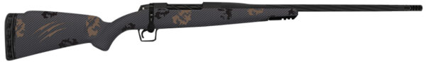 Fierce Firearms TWROG300PRC22BT Twisted Rogue Full Size 300 PRC 3+1 22" Black Cerakote Fluted Threaded Barrel, Black Cerakote Stainless Steel Drilled & Tapped Receiver, Arca Rail Forend, Trophy Camo Fixed Carbon Fiber Stock, Right Hand
