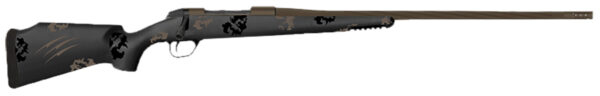 Fierce Firearms TWTROG300PRC20BT Twisted TI Rogue Full Size 300 PRC 3+1 20" Black Cerakote Fluted Threaded Barrel, Black Cerakote Titanium Drilled & Tapped Receiver, Arca Rail Forend, Trophy Camo Fixed Carbon Fiber Stock, Right Hand