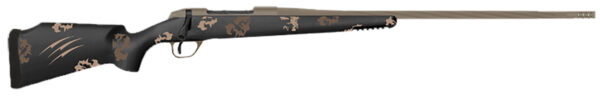 Fierce Firearms TWTROG65PRC20BS Twisted TI Rogue Full Size 6.5 PRC 3+1 20" Black Cerakote Fluted Threaded Barrel, Black Cerakote Titanium Drilled & Tapped Receiver, Arca Rail Forend, Sonora Ambush Camo Fixed Carbon Fiber Stock, Right Hand