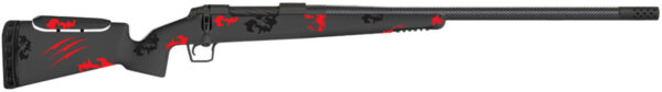 Fierce Firearms FCRFP7PRC22BR Carbon Rival FP 7mm PRC 3+1 22" Black Match Grade Threaded Barrel, Black Cerakote Drilled & Tapped Steel Receiver, Adj Cheek Riser, Blood Red Camo Carbon Fiber Stock, Right Hand