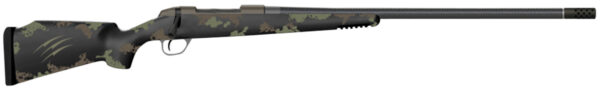Fierce Firearms FCR300PRC24TF Carbon Rage Full Size 300 PRC 3+1 24" Black Carbon Fiber Threaded Barrel, Black Cerakote Stainless Steel Drilled & Tapped Receiver, Picatinny Rail Forend, Forest Green Fierce Tech C3 Carbon Fiber Stock, Right Hand