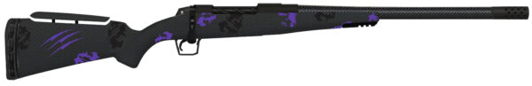 Fierce Firearms ROGM308WIN20BP Carbon Mini Rogue 308 Win 4+1 20" Black Carbon Fiber Match Grade Threaded Barrel, Black Drilled & Tapped Steel Receiver, Adj Comb & BiPod Rail Purple Camo Carbon Fiber Stock