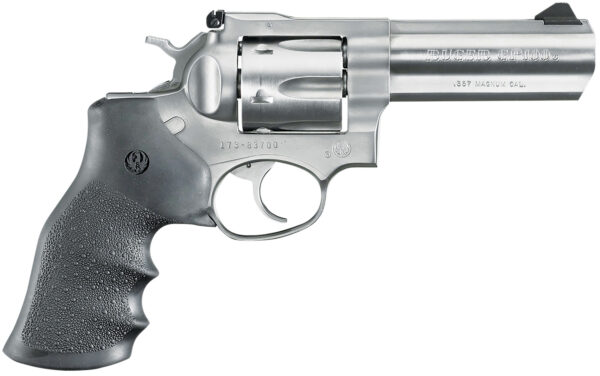 Ruger 1705 GP100 Medium Frame 357 Mag 6rd 4.20" Satin Stainless Steel Barrel, Cylinder & Frame, Hogue Monogrip, Transfer Bar Safety, Exposed Hammer