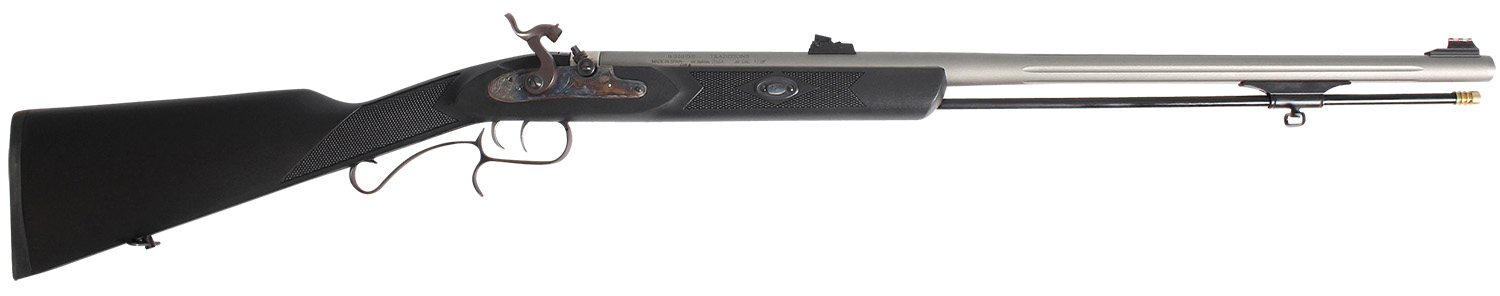 Traditions R391050 ShedHorn 50 Cal Musket 26" Fluted, Stainless Barrel/Rec, Black Synthetic Stock, Williams Fiber Optic Sights, Accelerator Breech Plug