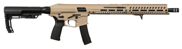 Patriot Ordnance Factory 02062 Phoenix 9mm Luger 10+1 16.50" Black Nitride Threaded Barrel, Flat Dark Earth Cerakote Picatinny Rail Aluminum Receiver, M-LOK Handguard, MFT Tactical Black Synthetic Stock, Black Polymer Grip, Ambidextrous