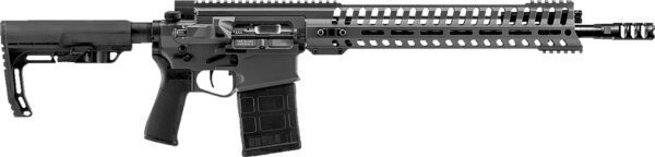 Patriot Ordnance Factory 01930 Revolution PD 308 Win 20+1 16.50" Black Nitride Steel Threaded Barrel, Tungsten Cerakote Picatinny Rail Aluminum Receiver, M-LOK Handguard, 6 Position MFT Minimalist Black Synthetic Stock, Black Polymer Grip