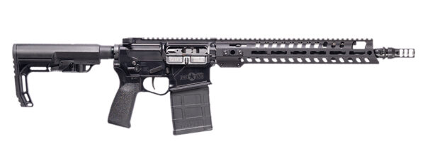 Patriot Ordnance Factory 02063 Rogue 308 Win 20+1 13.75" Black Nitride Steel Threaded Barrel, Black Cerakote Picatinny Rail Aluminum Receiver, M-LOK Handguard, 6 Position MFT Minimalist Black Synthetic Stock, MFT Engage Grip, Ambidextrous