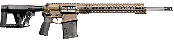 Patriot Ordnance Factory 01738 Prescott 6.5 Creedmoor 10+1 20" Black Nitride Steel Threaded Barrel, Patriot Brown Cerakote Picatinny Rail Aluminum Receiver, M-LOK Handguard, 6 Position MFT Minimalist Black Synthetic Stock, Black Polymer Grip