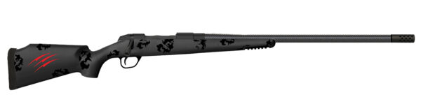 Fierce Firearms FCTRG280AI24BBO CT Rage Full Size 280 Ackley Improved 3+1 24" Carbon Fiber Match Grade Threaded Barrel, Black Cerakote Titanium Drilled & Tapped Receiver, Picatinny Rail Forend, Blackout Camo Monte Carlo Carbon Fiber Stock, Right Hand