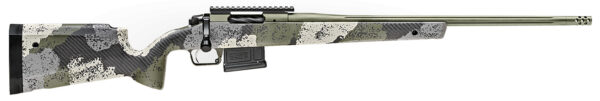 Springfield Armory BAW92265CMG Model 2020 Waypoint 6.5 Creedmoor 5+1 22" Mil-Spec Green Cerakote Fluted Barrel, Mil-Spec Green Cerakote Picatinny Rail Stainless Steel Receiver, Evergreen Camo Hybrid Profile w/M-LOK Carbon Fiber Stock