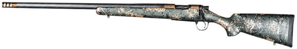 Christensen Arms 8010621300 Ridgeline FFT Full Size 300 Win Mag 3+1 22" Burnt Bronze Cerakote Threaded Barrel, Burnt Bronze Cerakote Drilled & Tapped Aluminum Receiver, Green w/Black/Tan Accents Fixed Sporter Carbon Fiber Stock, Left Hand