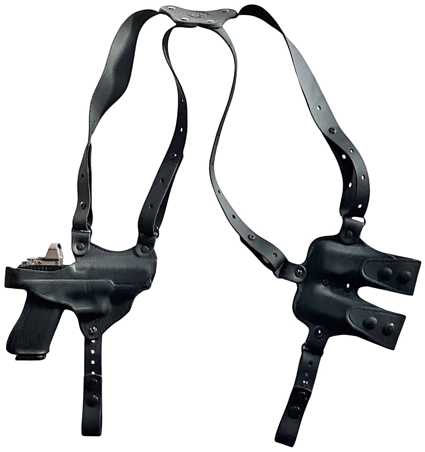 1791 Gunleather NSS1SBLHR Optic Ready Shoulder Horizontal Black Fits 1911 Right Hand