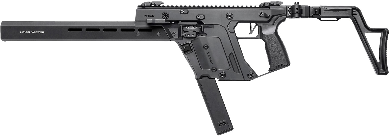 Kriss USA KV453CBL00 Vector CRB Gen3 45 ACP 30+1 16" Black Nitride Threaded Barrel, Black Picatinny Rail Receiver, M-LOK Handguard, Folding/Telescoping Black Stock, Black Polymer Grip, Ambidextrous, Glock Mag Compatible