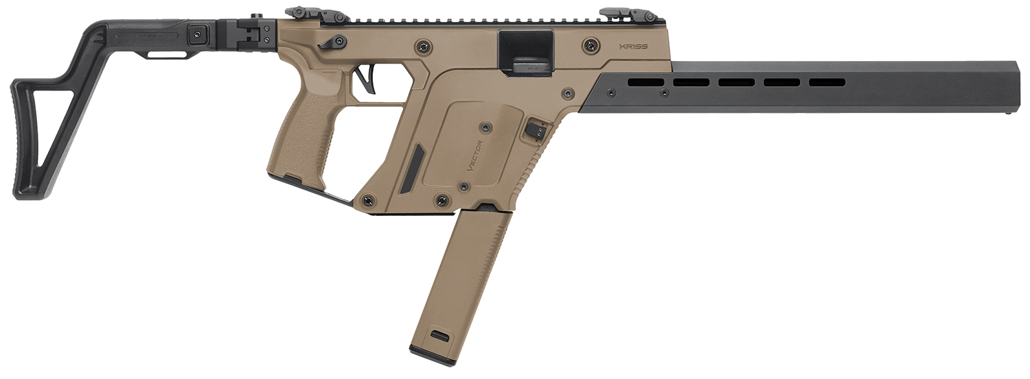 Kriss USA KV903CFD00 Vector CRB Gen3 9mm Luger 40+1 16" Black Nitride Threaded Barrel, Flat Dark Earth Polymer Receiver w/Picatinny Rail, M-LOK Handguard, Black Folding/Telescoping Stock, Black Polymer Grip, Ambidextrous