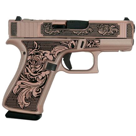 Glock 43X "Glock & Roses II" Handgun 9mm Luger 10rd Magazines(2) 3.4" Barrel Accessory Rail USA Made